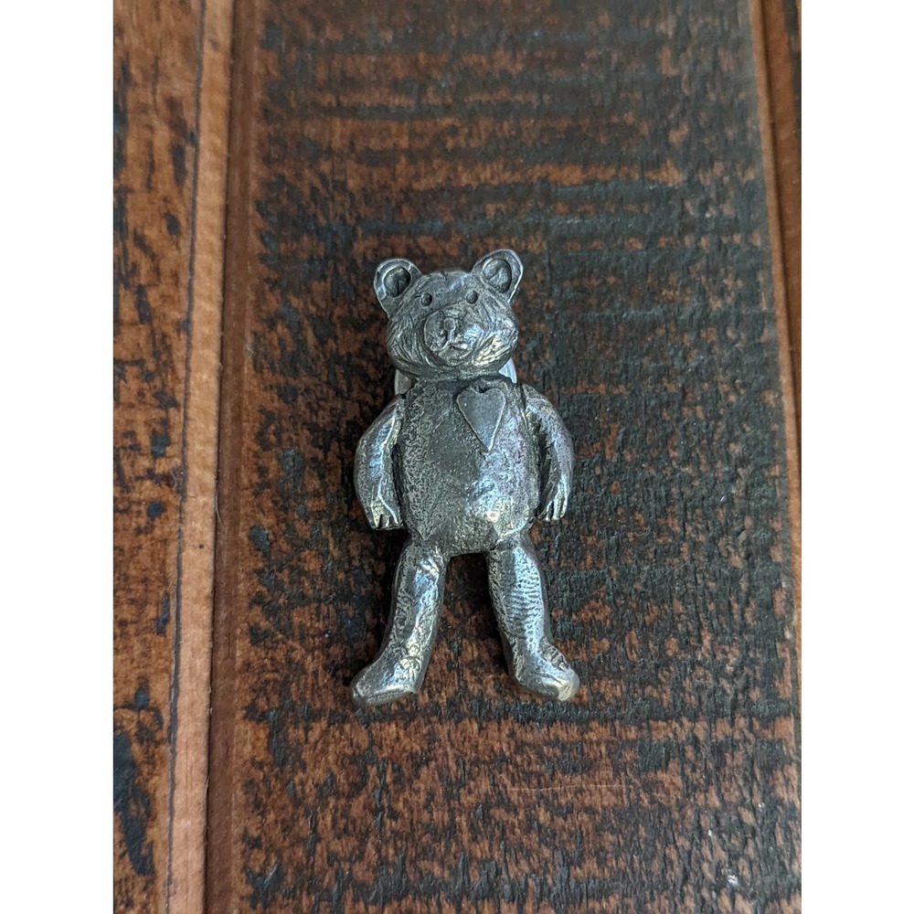 Pewter Teddy Bear Pin 1996